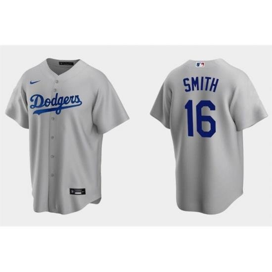 Men Los Angeles Dodgers 16 Will Smith Grey Cool Base Stitched Jersey