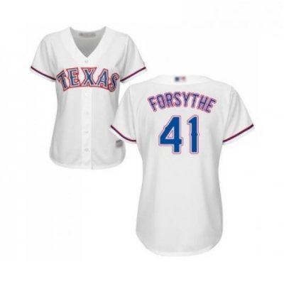 Womens Texas Rangers 41 Logan Forsythe Replica White Home Cool Base Baseball Jersey