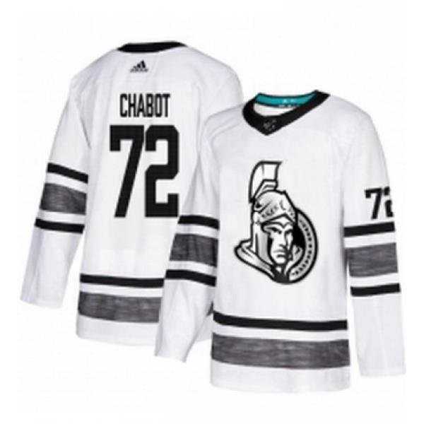 Mens Adidas Ottawa Senators 72 Thomas Chabot White 2019 All Star Game Parley Authentic Stitched NHL Jersey