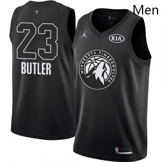 Mens Nike Jordan Minnesota Timberwolves 23 Jimmy Butler Swingman Black 2018 All Star Game NBA Jersey