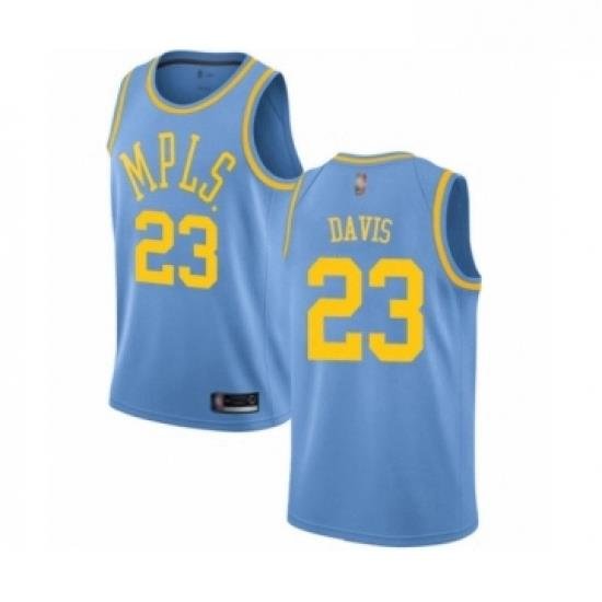 Womens Los Angeles Lakers 23 Anthony Davis Authentic Blue Hardwood Classics Basketball Jersey