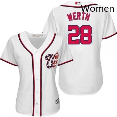 Womens Majestic Washington Nationals 28 Jayson Werth Authentic White MLB Jersey