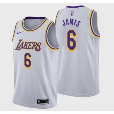 Men Los Angeles Lakers LeBron James #6 Jersey White 2021-22