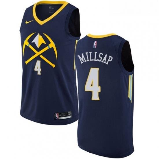 Womens Nike Denver Nuggets 4 Paul Millsap Swingman Navy Blue NBA Jersey City Edition