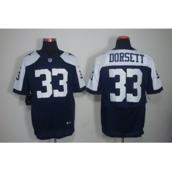 Nike Dallas Cowboys 33 Tony Dorsett Blue Elite Thanksgiving NFL Jersey