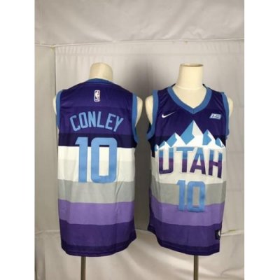 Jazz 10 Mike Conley Purple City Edition Nike Swingman Jersey