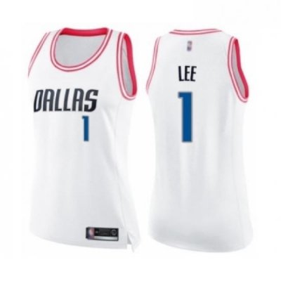 Womens Dallas Mavericks 1 Courtney Lee Swingman White Pink Fashion Basketball Jersey