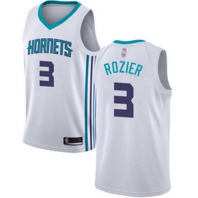 Hornets  3 Terry Rozier White Basketball Jordan Swingman Association Edition Jersey