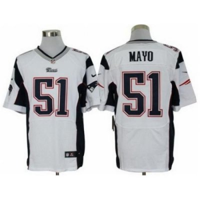 Nike NeW England Patriots 51 Jerod Mayo White Elite NFL Jersey