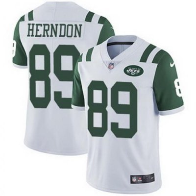 Nike Jets #89 Chris Herndon White Mens Stitched NFL Vapor Untouchable Limited Jersey