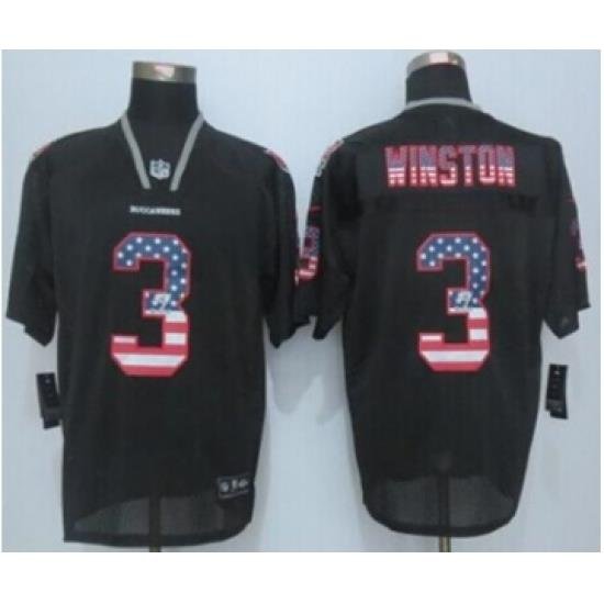 nike nfl jerseys tampa bay buccaneers 3 winston black[Elite USA flag fashion]