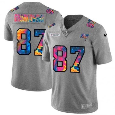 Tampa Bay Buccaneers 87 Rob Gronkowski Men Nike Multi Color 2020 NFL Crucial Catch NFL Jersey Greyheather