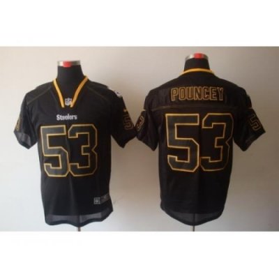 Nike Pittsburgh Steelers 53 Maurkice Pouncey Black Elite Lights Out NFL Jersey