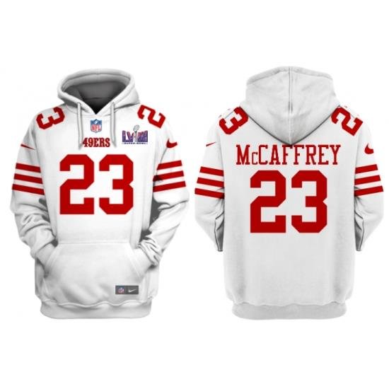 Men San Francisco 49ers Active Player Custom White Super Bowl LVIII Alternate Pullover Hoodie