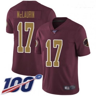 Redskins #17 Terry McLaurin Burgundy Red Alternate Youth Stitched Football 100th Season Vapor Limited Jersey