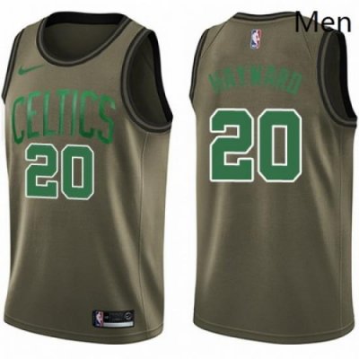 Mens Nike Boston Celtics 20 Gordon Hayward Swingman Green Salute to Service NBA Jersey