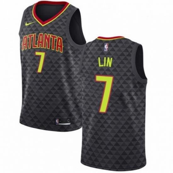 Mens Nike Atlanta Hawks 7 Jeremy Lin Swingman Black NBA Jersey Icon Edition