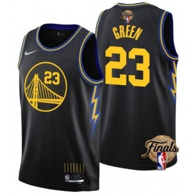 Men's Golden State Warriors #23 Draymond Green 2021 22 City Edition Black 75th Anniversary NBA Finals Stitched Basketball Jersey