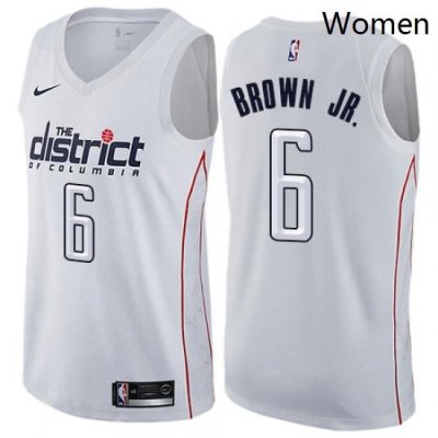 Womens Nike Washington Wizards 6 Troy Brown Jr Swingman White NBA Jersey City Edition