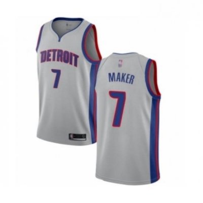 Womens Detroit Pistons 7 Thon Maker Swingman Silver Basketball Jersey Statement Edition