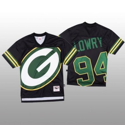 NFL Green Bay Packers 94 Dean Lowry Black Men Mitchell  26 Nell Big Face Fashion Limited NFL Jersey