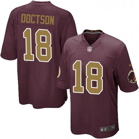 Mens Nike Washington Redskins 18 Josh Doctson Game Burgundy RedGold Number Alternate 80TH Anniversary NFL Jersey