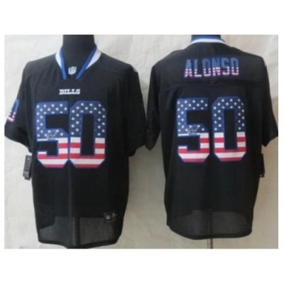 Nike Buffalo Bills 50 Kiko Alonso Black Elite USA Flag Fashion NFL Jersey