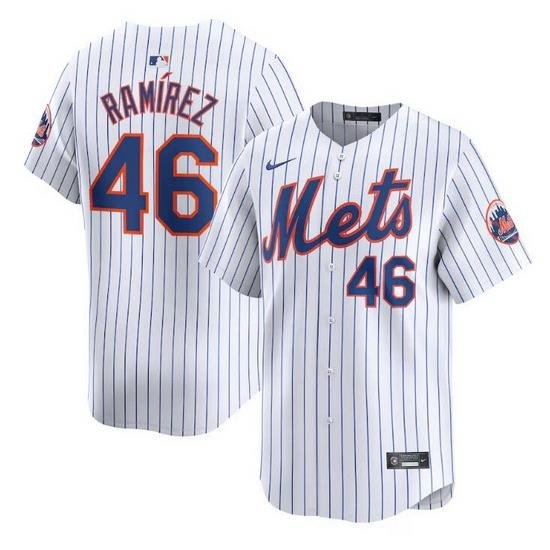 Men NeW York Mets 46 Yohan Ramirez White 2024 Home Limited Stitched Baseball Jersey