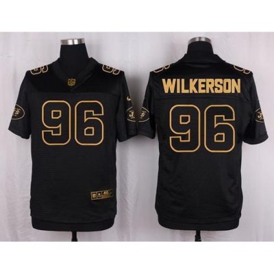 Nike Jets #96 Muhammad Wilkerson Black Mens Stitched NFL Elite Pro Line Gold Collection Jersey