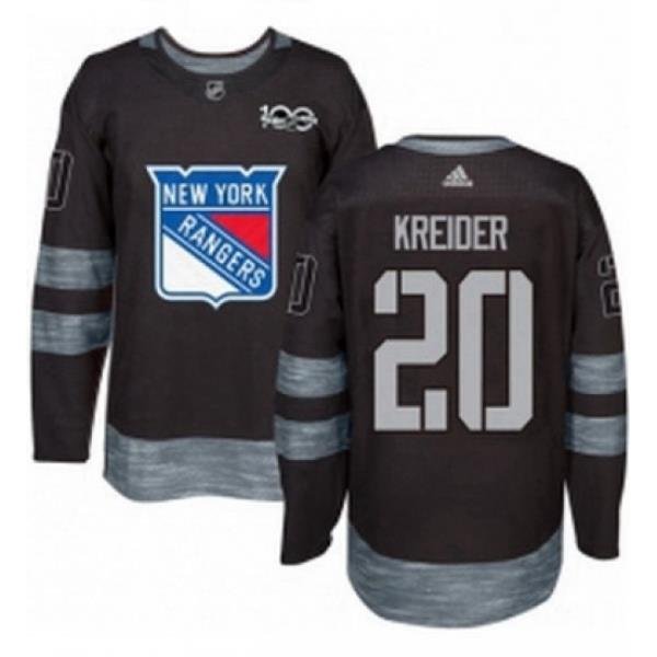 Mens Adidas New York Rangers 20 Chris Kreider Premier Black 1917 2017 100th Anniversary NHL Jersey