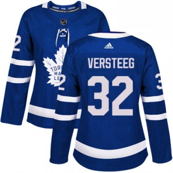 Womens Adidas Toronto Maple Leafs 32 Kris Versteeg Authentic Royal Blue Home NHL Jersey