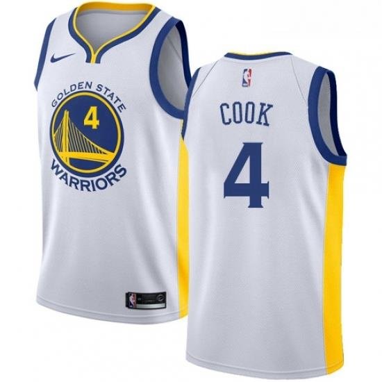 Womens Nike Golden State Warriors 4 Quinn Cook Swingman White NBA Jersey Association Edition