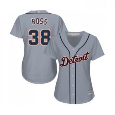 Womens Detroit Tigers 38 Tyson Ross Replica Grey Road Cool Base Baseball Jersey