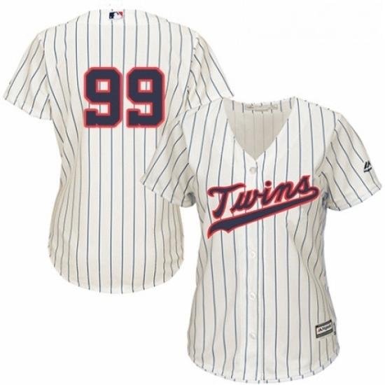 Womens Majestic Minnesota Twins 99 Logan Morrison Authentic Cream Alternate Cool Base MLB Jersey