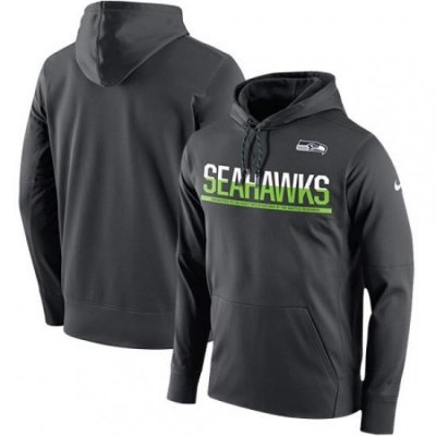 NFL Mens Seattle Seahawks Nike Sideline Circuit Anthracite Pullover Hoodie