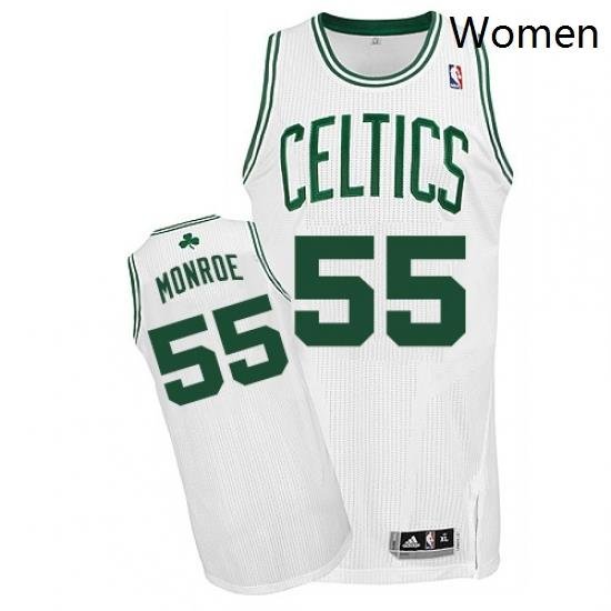 Womens Adidas Boston Celtics 55 Greg Monroe Authentic White Home NBA Jersey