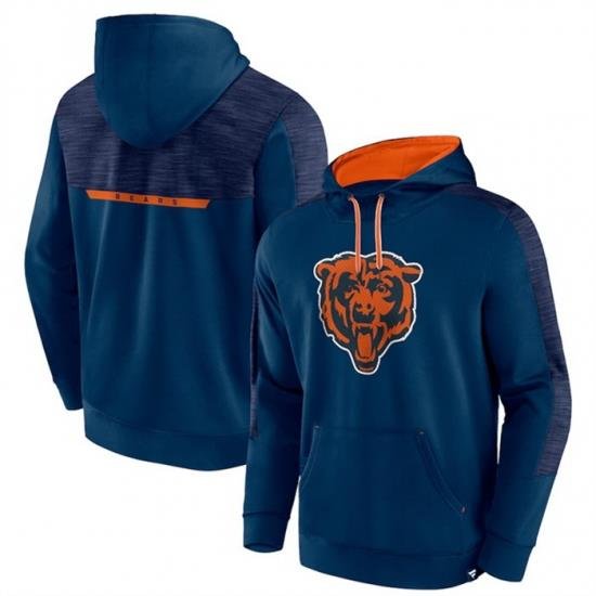 Men Chicago Bears Navy Defender Evo Pullover Hoodie