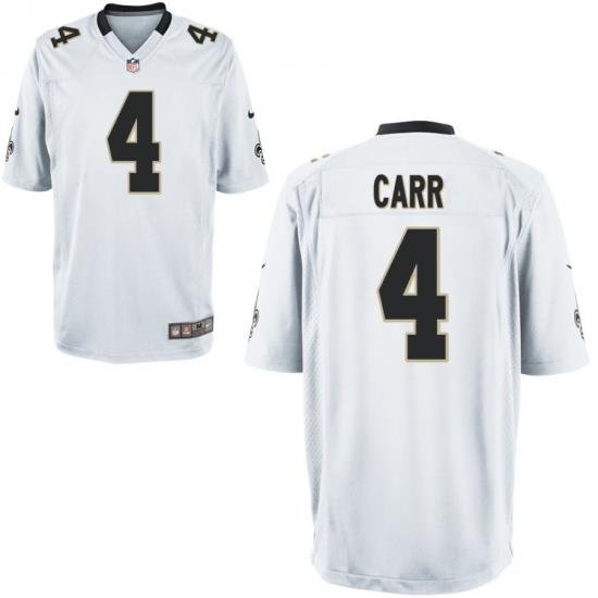 Men Saints 4 Derek Carr white Limited Stitched Jersey