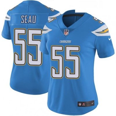 Womens Nike Los Angeles Chargers 55 Junior Seau Elite Electric Blue Alternate NFL Jersey