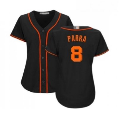 Womens San Francisco Giants 8 Gerardo Parra Replica Black Alternate Cool Base Baseball Jersey