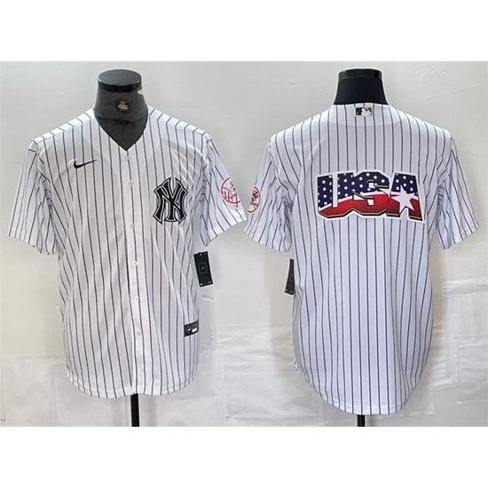 Men NeW York Yankees White Team Big Logo Cool Base Stitched Baseball Jersey 9