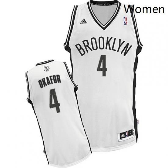 Womens Adidas Brooklyn Nets 4 Jahlil Okafor Swingman White Home NBA Jersey