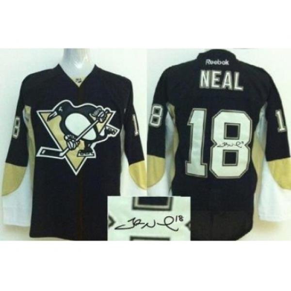 Pittsburgh Penguins 18 James Neal Black Signed Jerseys