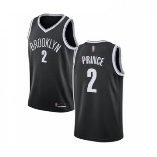 Youth Brooklyn Nets 2 Taurean Prince Authentic Black Basketball Jersey Icon Edition