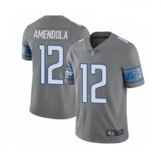 Men Detroit Lions 12 Danny Amendola Limited Steel Rush Vapor Untouchable Football Jersey