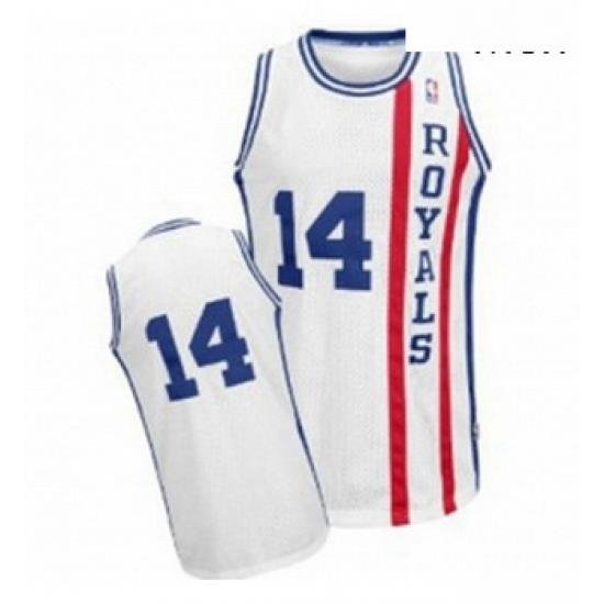 Mens Adidas Sacramento Kings 14 Oscar Robertson Authentic White Throwback NBA Jersey