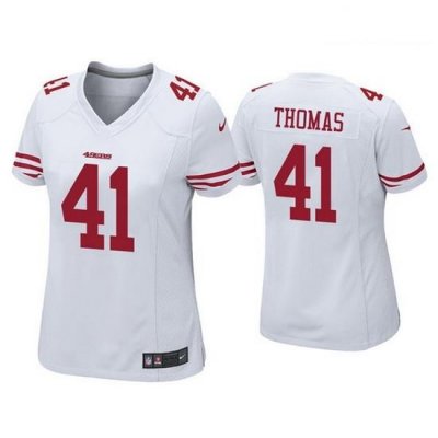 Women San Francisco 49ers 41 Ambry Thomas White Jersey