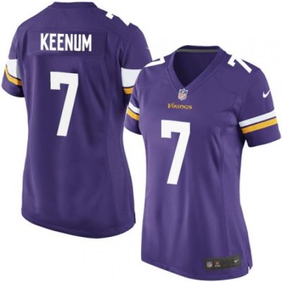 Women Nike Minnesota Vikings #7 Case Keenum Purple Team Color NFL Jersey