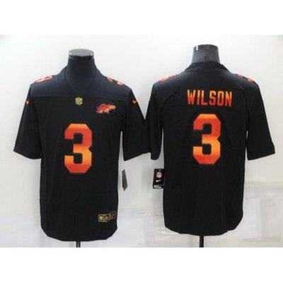 Men Denver Broncos 3 Russell Wilson Black Fashion Limited Stitched jersey