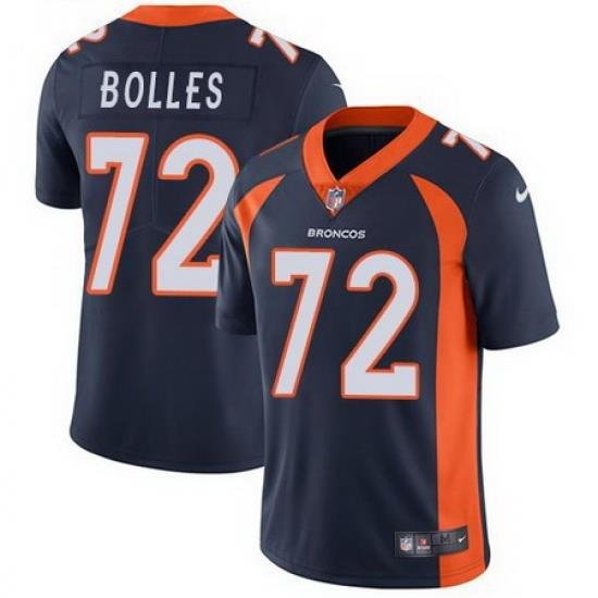 Nike Broncos 72 Garett Bolles Navy Vapor Untouchable Limited Jersey